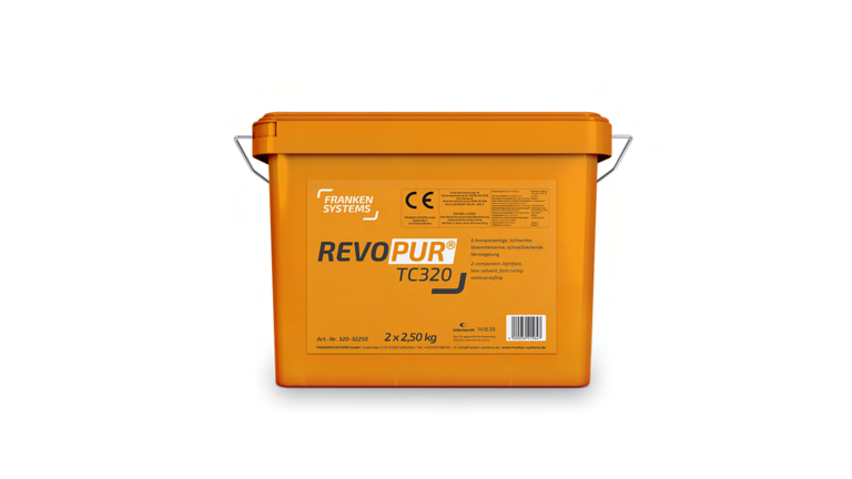 Orangener Eimer mit REVOPUR® TC 320